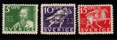 (image for) 1936 Tercentenary of Swedish Post - Perf 4 Sides