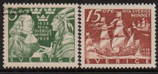 (image for) 1938 New Sweden 2v (Perf all Round)