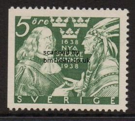 (image for) 1938 New Sweden 5ø (Perf 3 Sides)