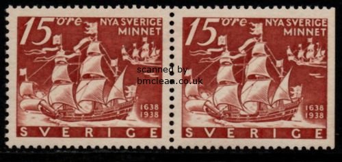 (image for) 1938 New Sweden 15ø (Pair 4+3)