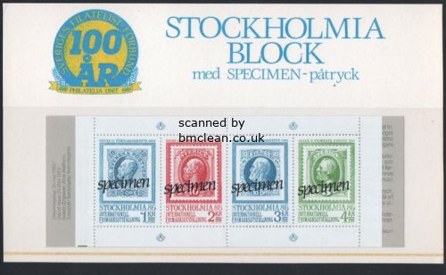 (image for) 1983 Stockholmia 86 (1st series) Specimen Booklet