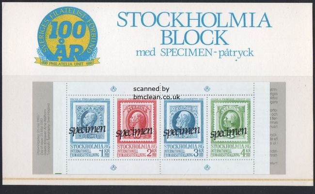 (image for) 1983 Stockholmia 86 (1st series) Specimen Booklet