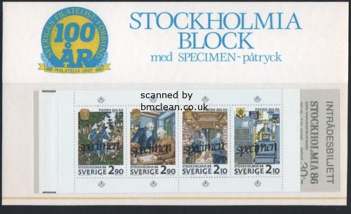 (image for) 1986 Stockholmia 86 (5th series) Specimen Booklet