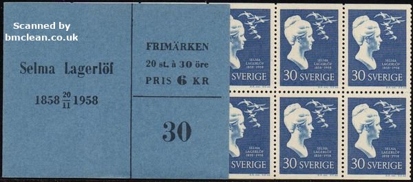 (image for) 1958 Selma Lagerlof 6 Kr (Booklet)