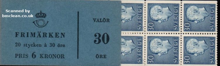 (image for) 1961 Gustaf VI Adolf 6 Kr (Booklet)