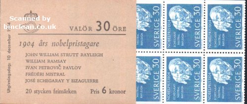 (image for) 1964 Nobel Prize Winners of 1904 6 Kr (Booklet)
