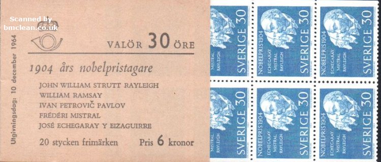 (image for) 1964 Nobel Prize Winners of 1904 6 Kr (Booklet)