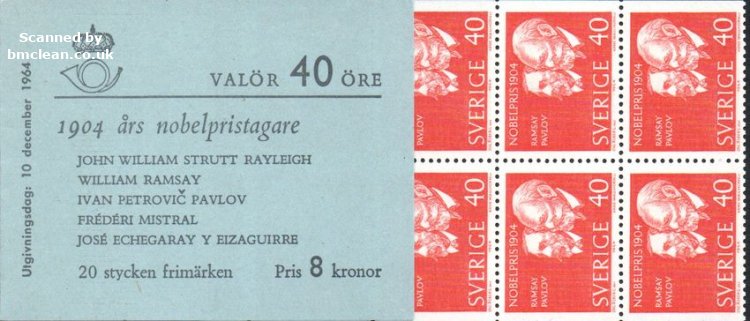 (image for) 1964 Nobel Prize Winners of 1904 8 Kr (Booklet)
