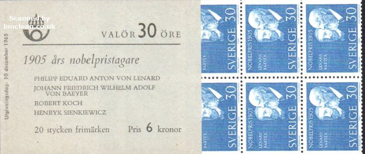 (image for) 1965 Nobel Prize Winners of 1905 6 Kr (Booklet)