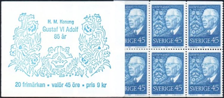 (image for) 1967 Birthday of King Gustav VI Adolf 9 Kr (Booklet)