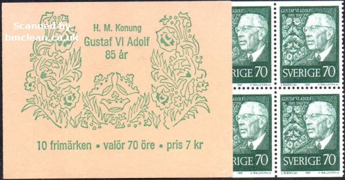 (image for) 1967 Birthday of King Gustav VI Adolf 7 Kr (Booklet)