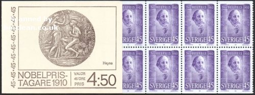 (image for) 1970 Nobel Prize Winners of 1910 4.50 Kr (Booklet)