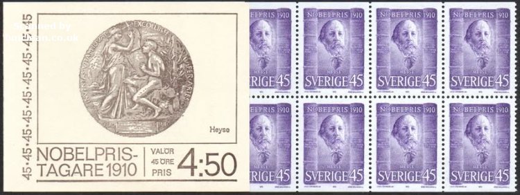 (image for) 1970 Nobel Prize Winners of 1910 4.50 Kr (Booklet)