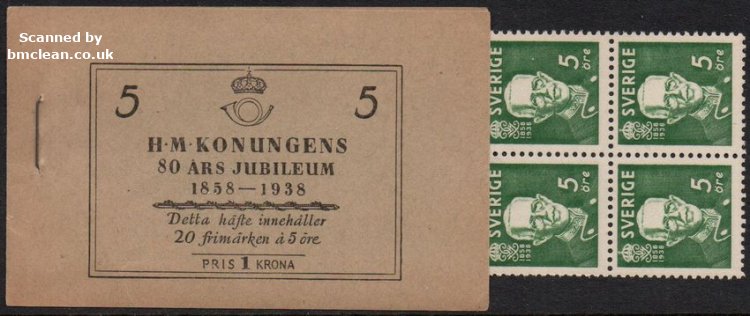 (image for) 1938 80th Birthday 1 Kr (Booklet)