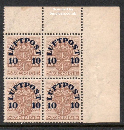 (image for) 1920 Airmail Overprints 10ø Block (U/M)