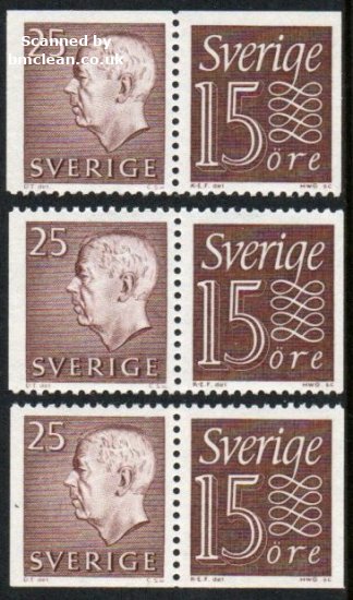 (image for) Gustav VI 25ø pair with 15ø Brown