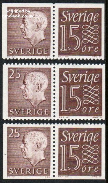 (image for) Gustav VI 25ø pair with 15ø Brown