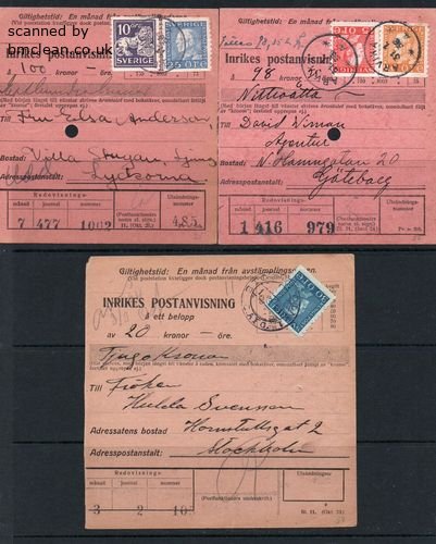 (image for) 1924-36 Sweden Local Moneyorders (3)