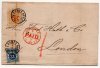 (image for) 1873 Cover to London - Travelling PO Cancels