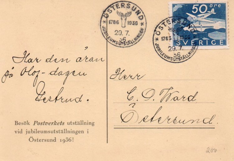 (image for) 1936 Postcard OSTERSUND Jubilee