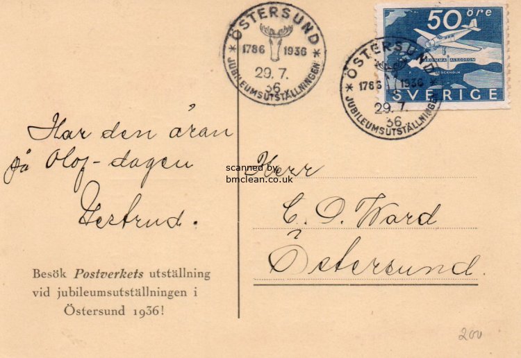 (image for) 1936 Postcard OSTERSUND Jubilee