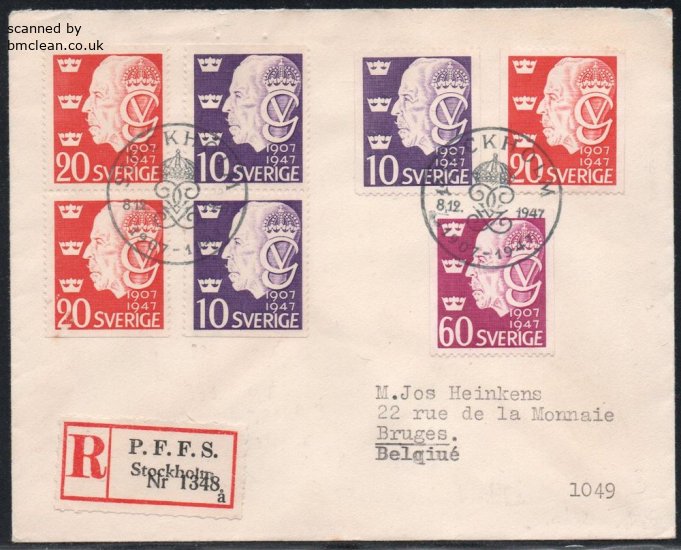 (image for) 1947 King Gustav V (FDC)