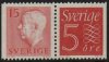 (image for) Gustav VI 15ø pair with 5ø Brown-Red