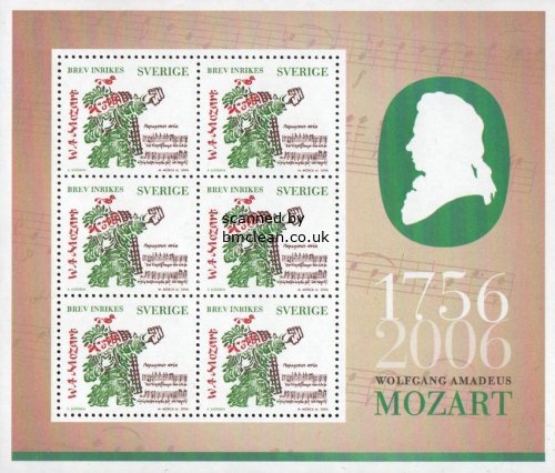 (image for) 2006 Composers - Mozart (Souvenir Sheet)