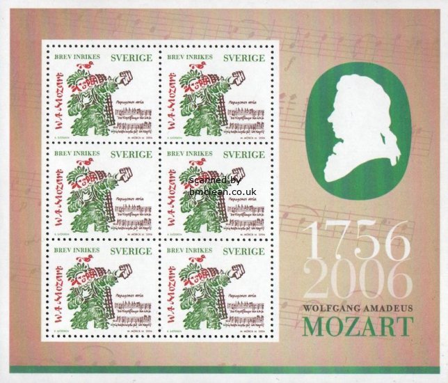 (image for) 2006 Composers - Mozart (Souvenir Sheet)