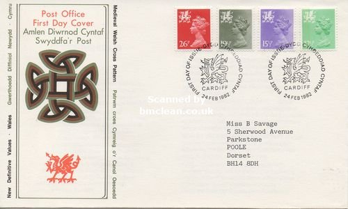 (image for) 1982 Wales 12½p 15½p 19½p 26p