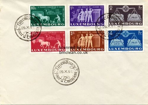 (image for) 1951 United Europe Plain FDC