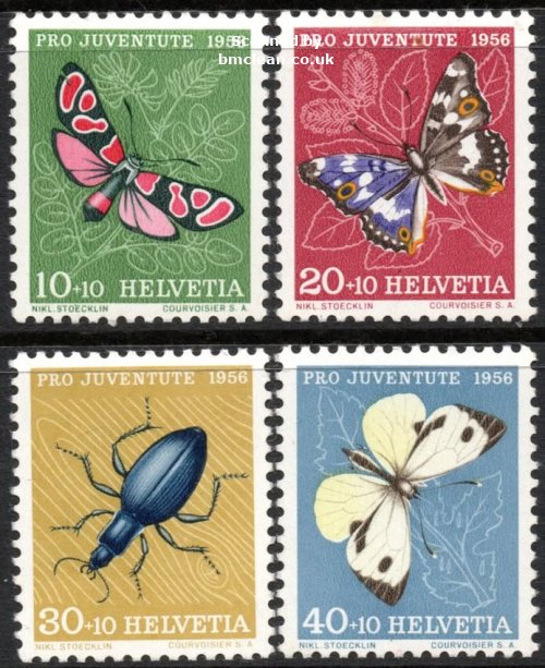(image for) 1956 Pro Junentute - Insects - Short Set